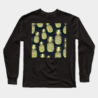 Golden pineapple pattern Long Sleeve T-Shirt